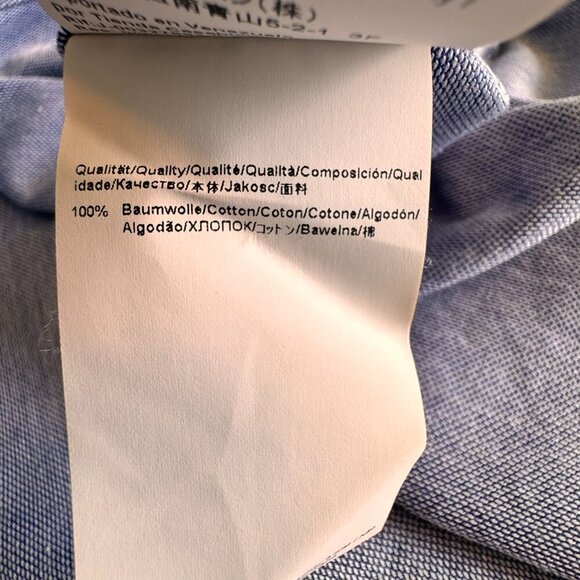 Hugo Boss Tailored Slim Fit Cotton Long Sleeve Button Down Shirt Blue - Picture 7 of 8